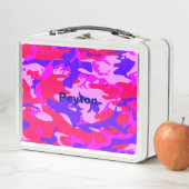Camouflage rose et bleu Ajouter un nom Lunchbox mé (En situation)