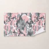 Camouflage rose et gris, Militaire, Armée (Serviette à main)