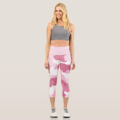Camouflage rose fille Motif Capri Leggings (Recto)