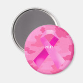 Camouflage rose foncé Ruban rose Date Magnet (Recto/Verso)