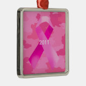 Camouflage rose foncé, ruban rose Date Ornement (Droite)