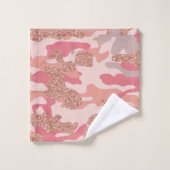 Camouflage Rose Gold Blush Pink Camo Motif de l'ar (Gant de toilette)