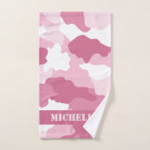 Camouflage rose Monogramme (Serviette à main)