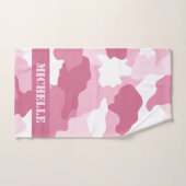 Camouflage rose Monogramme (Serviette à main)