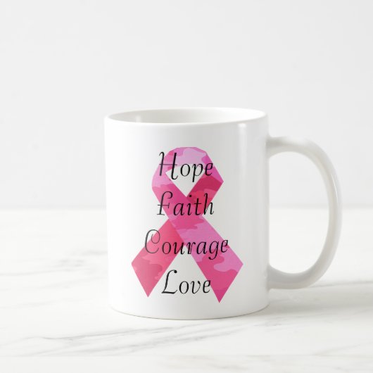 Camouflage rose Ruban Faith Mug (Droite)