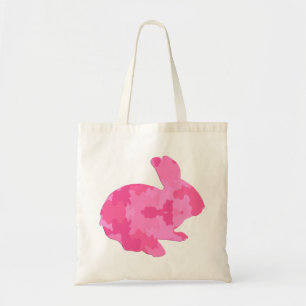 Camouflage rose Silhouette Sac fourre-tout lapin d