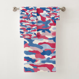 Camouflage rouge blanc et bleu