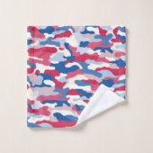Camouflage rouge blanc et bleu (Gant de toilette)