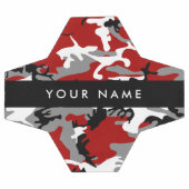 Camouflage rouge et gris Votre nom Personnaliser (Plat)