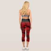 Camouflage rouge foncé Capri Leggings (Verso)