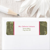 Camouflage & Roze Adreslabel Sticker (Insitu)