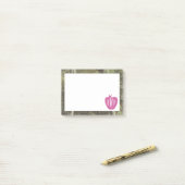 Camouflage + Roze Apple Monogrammed Teacher Post-it® Notes (Op bureau)