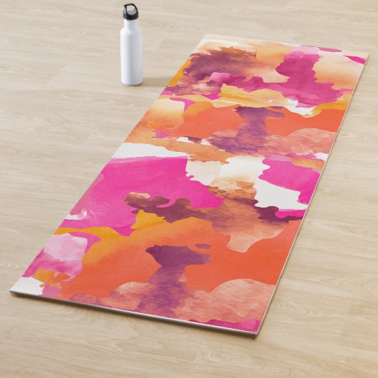 Camouflage roze oranje Yoga Mat (In situ)