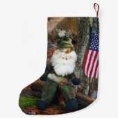 Camouflage Santa Amerikaanse vlag Kleine Kerstsok (Achterkant)