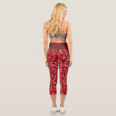 Camouflage Saumon rouge Capri Leggings (Verso)