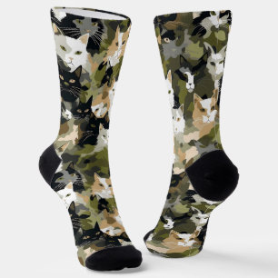 Camouflage Schattigee katten Sokken
