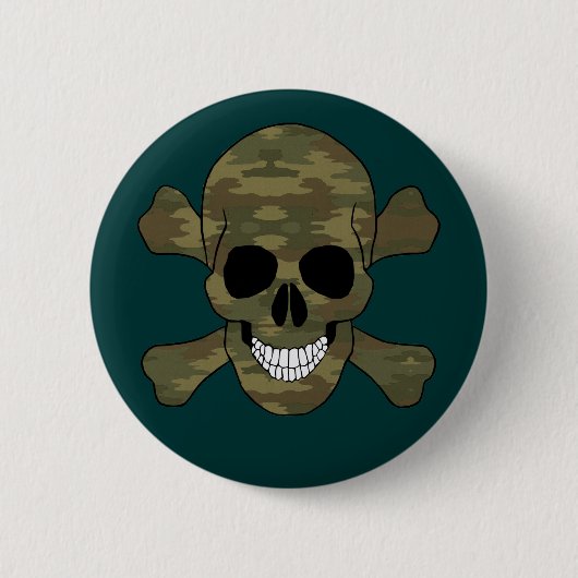 Camouflage schedel en kruisbeenderen Button (Voorkant)