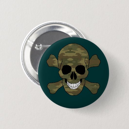 Camouflage schedel en kruisbeenderen Button (Voorkant /achterkant)