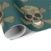 Camouflage Schedel en Kruisbeenderen inpakpapier (Rol Hoek)