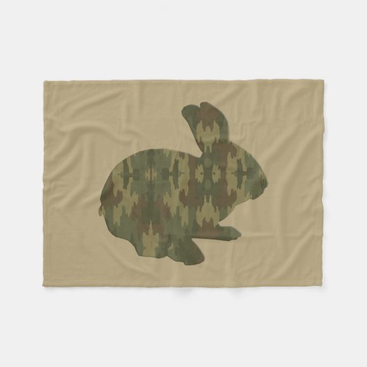 Camouflage Silhouette Bunny Fleece Blanket (Voorkant (Horizontaal))