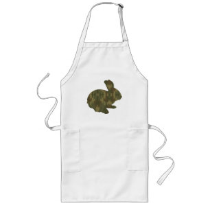 Camouflage Silhouette Easter Bunny Apron Lang Schort