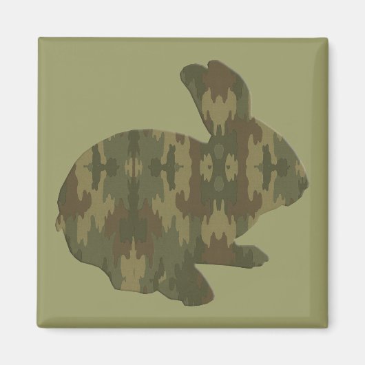 Camouflage Silhouette Paashaas Magneet (Voorkant)