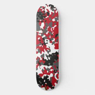 Camouflage Skateboard Rood Zwart Grijs Wit