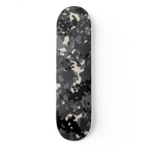 Camouflage Skateboard Zwart Wit Grijs