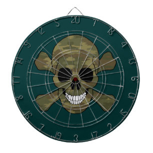 Camouflage Skull and Crossbones Dart Board Dartbord