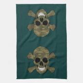 Camouflage Skull en Crossbones Keukenhanddoek (Verticaal)