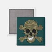 Camouflage Skull en Crossbones Magnet Magneet (Voorkant / Achterkant)