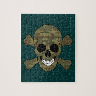 Camouflage Skull en Crossbones Puzzle Legpuzzel