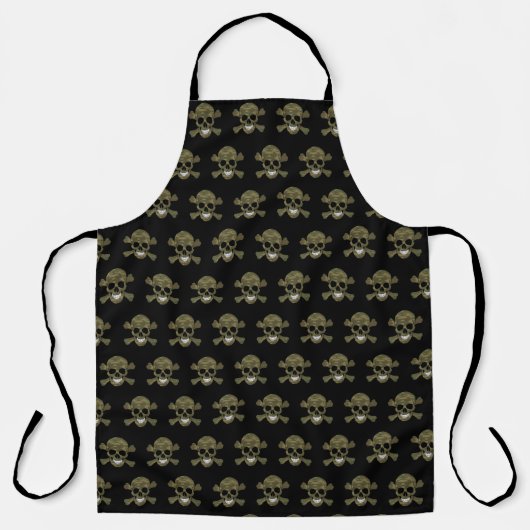 Camouflage Skull en Crossbones Schort (Voorkant)