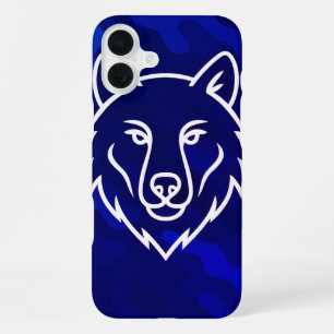 Camouflage Spirit – White Wolf Lijntekening iPhone 16 Plus Hoesje