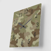 Camouflage Square Clock Vierkante Klok (Hoek)