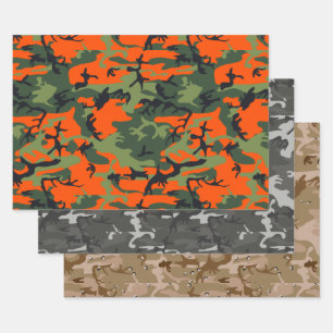 Camouflage terug naar school inpakpapier vel