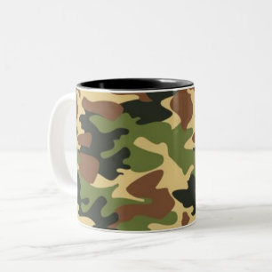 camouflage tweekleurige koffiemok
