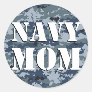 Camouflage van Navy Mam Ronde Sticker