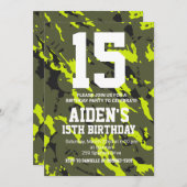 Camouflage verjaardag uitnodigen kaart (Voorkant / Achterkant)