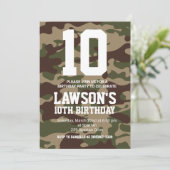 Camouflage verjaardag uitnodigen kaart (Staand voorkant)