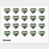Camouflage vert Amour Mariage Favor Sticker (Feuille)