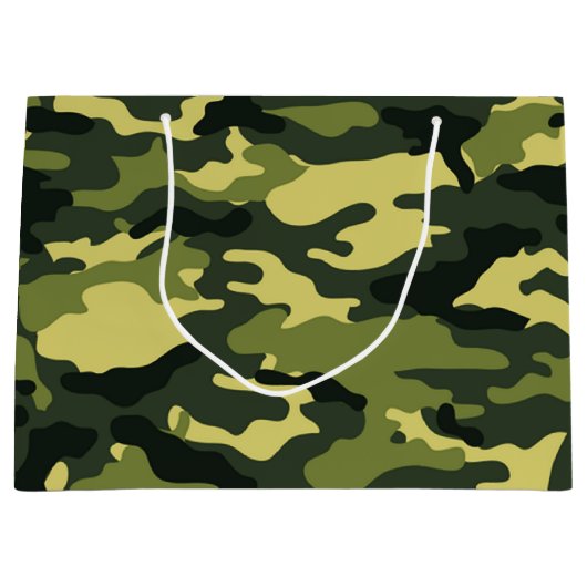 Camouflage vert Grand sac cadeau (Devant)