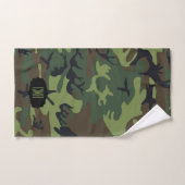 Camouflage vert monogramme (Serviette à main)