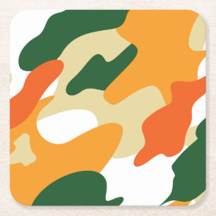 camouflage vierkante kartonnen onderzetter
