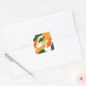 camouflage vierkante sticker (Envelop)