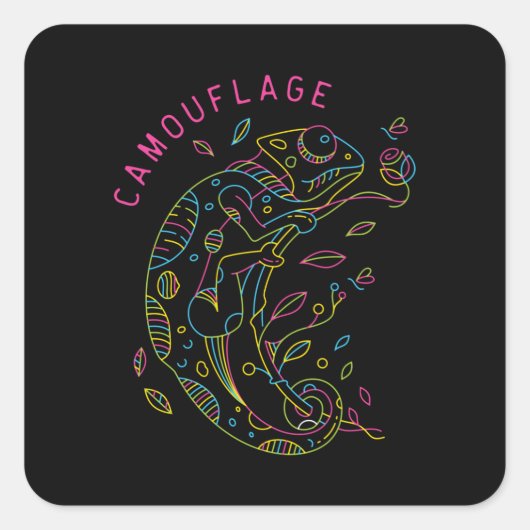 Camouflage Vierkante Sticker (Voorkant)
