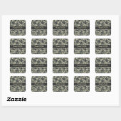 Camouflage Vierkante Sticker (Vel)
