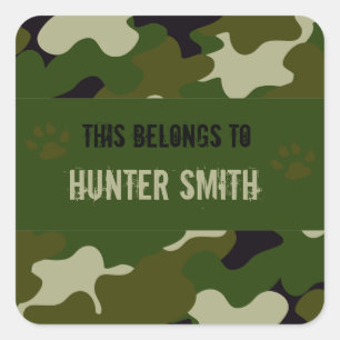 Camouflage Vierkante Sticker