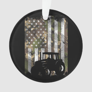 Camouflage Vlag Tractor Vintage Boerderij Truck Pa Ornament
