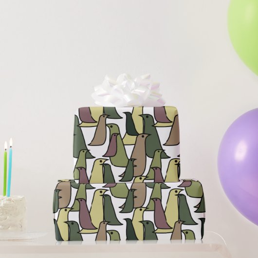 Camouflage vogels cadeaupapier (Feestgeschenken)